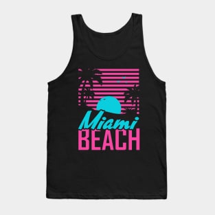 Retro Vintage Miami Beach 80s sunset Tank Top